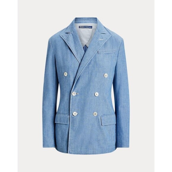 Polo Ralph Lauren Jackets & Blazers - NEW Polo Ralph Lauren Women's 8 Double-Breasted Chambray Blazer NWT $698